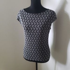 Ladies Black and Grey Floral Blouse